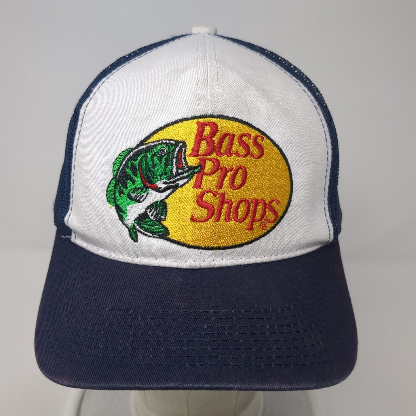 Bass Pro Shops Snapback Trucker Hat Blue One Size Gone Fishing Outdoor