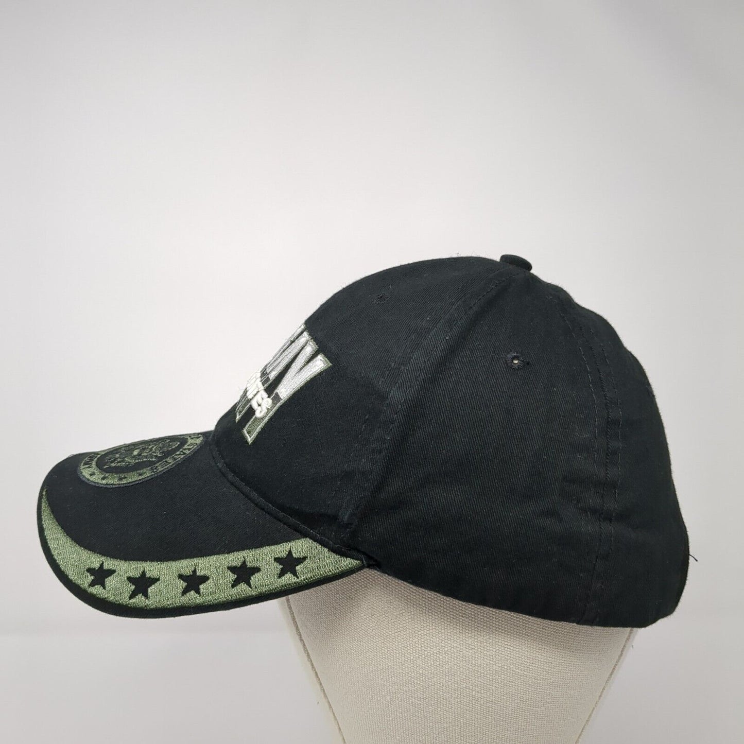 United States Army Slideback Hat Black One Size Eagle Crest 6 Panel