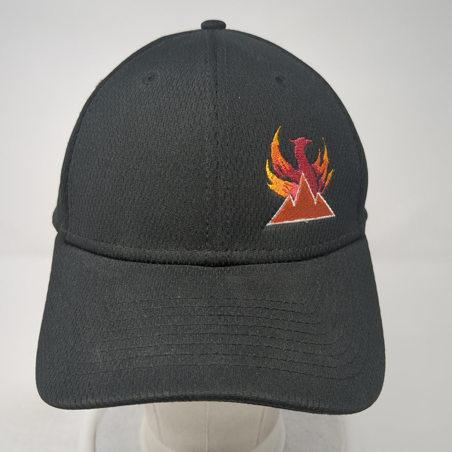 New Era Strapback Hat Black One Size Adjustable Embroidered Logo Outdoor