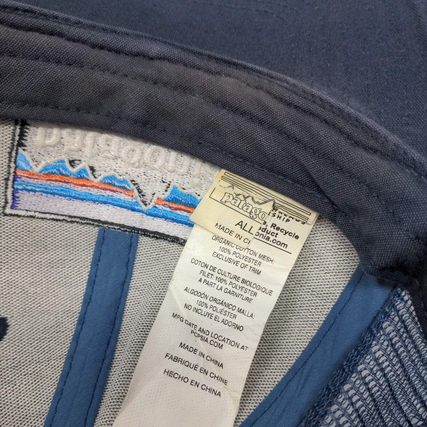 Patagonia Snapback Mesh Back Trucker Hat Blue OSFA Embroidered