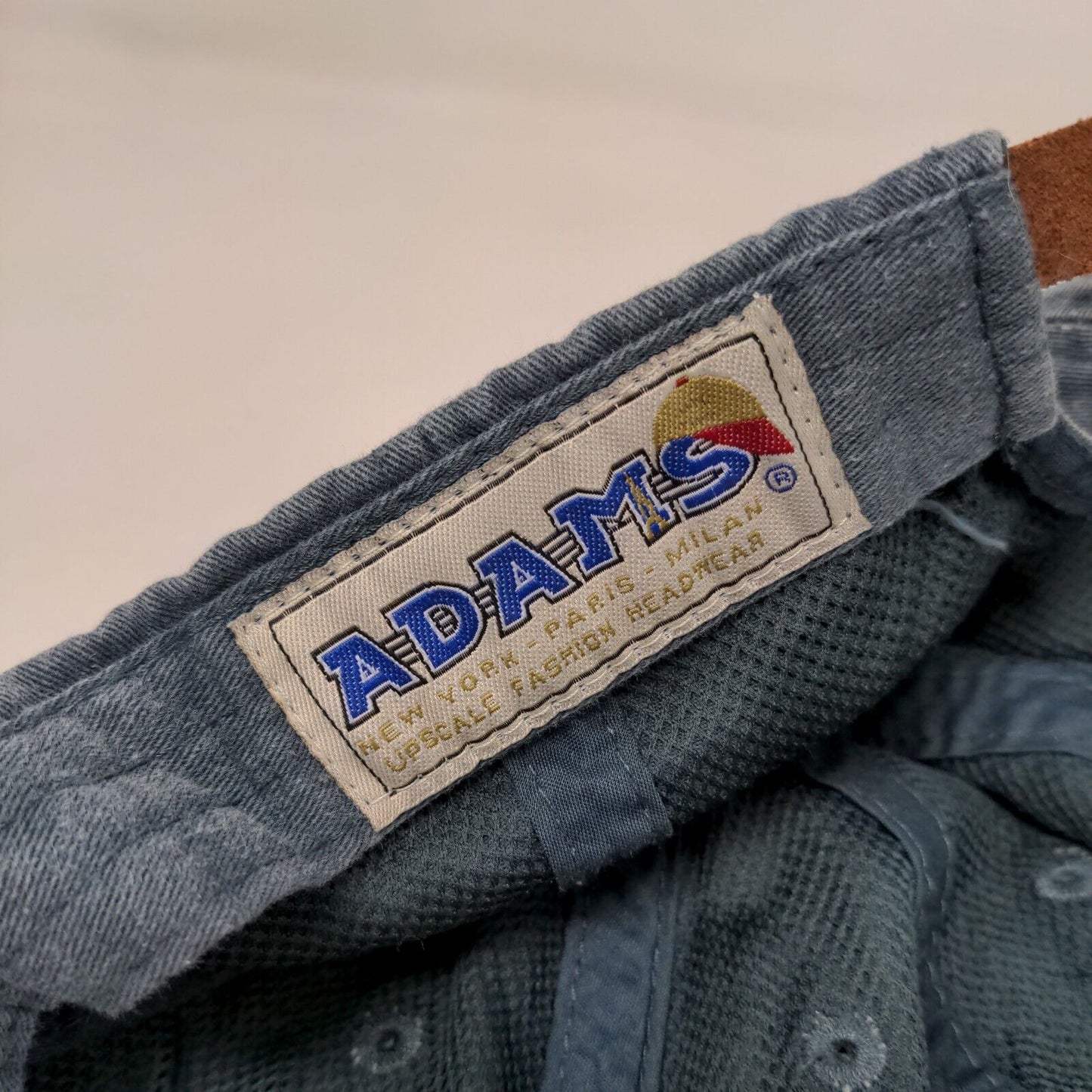 Anchor Slideback Hat Blue One Size Embroidered Adjustable Leather Strap