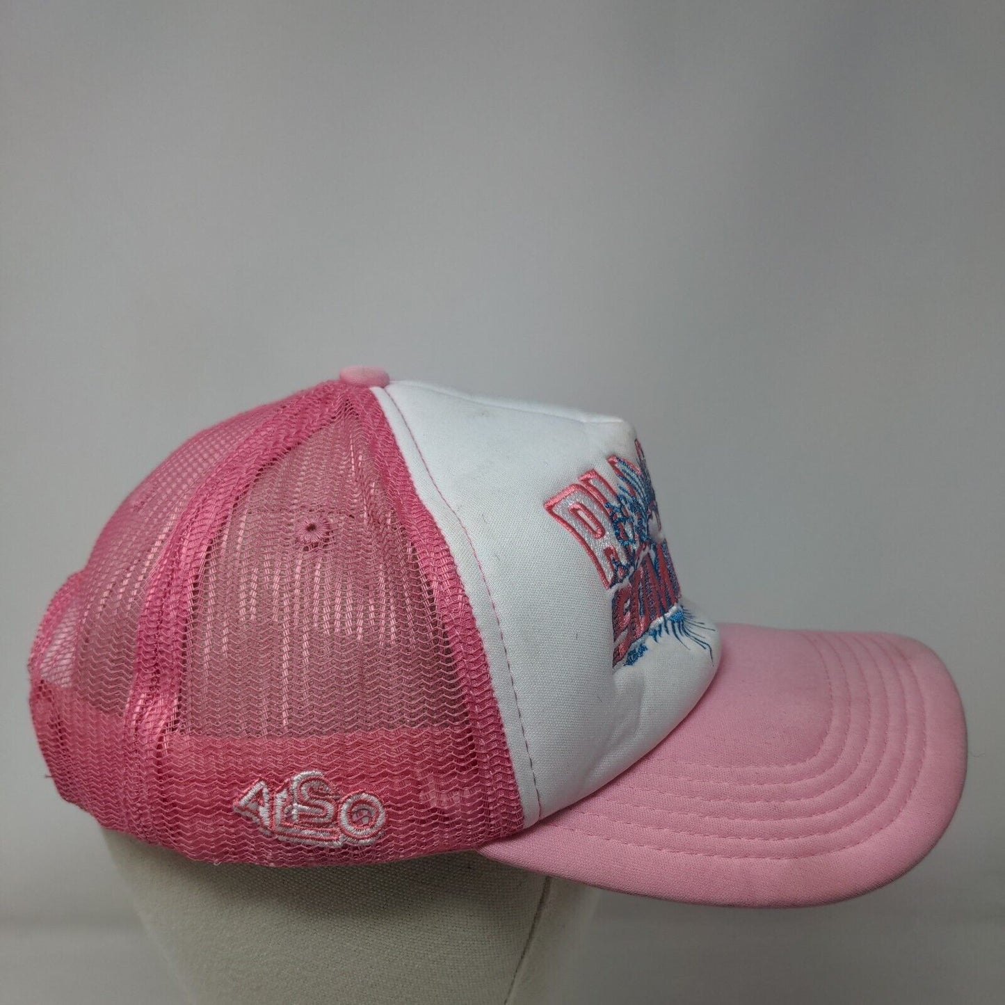 Almost Someday Snapback Trucker Hat Pink One Size Adjustable Mesh Back