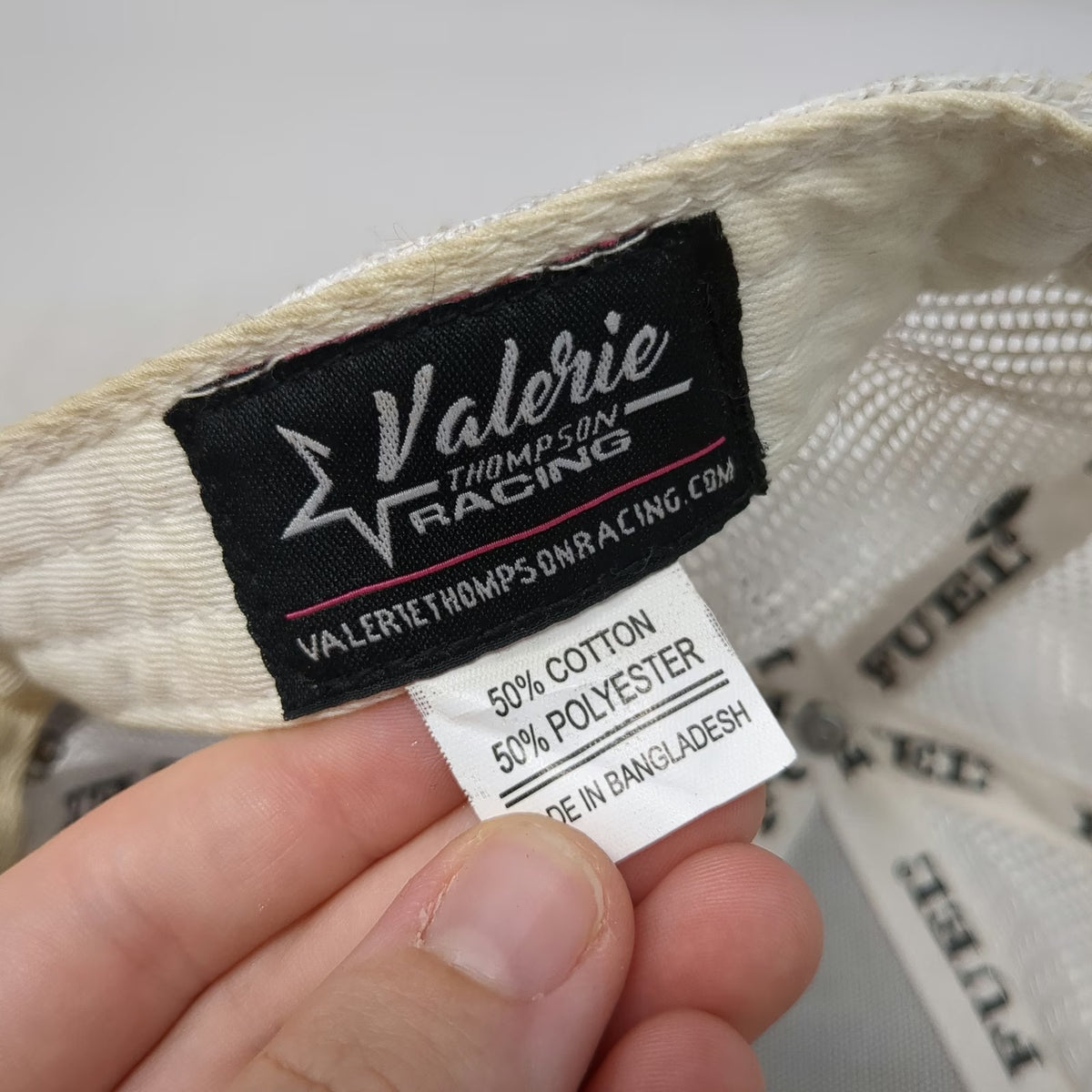 Valerie Thompson Racing Trucker Hat White One Size Signed Snapback Checkerboard