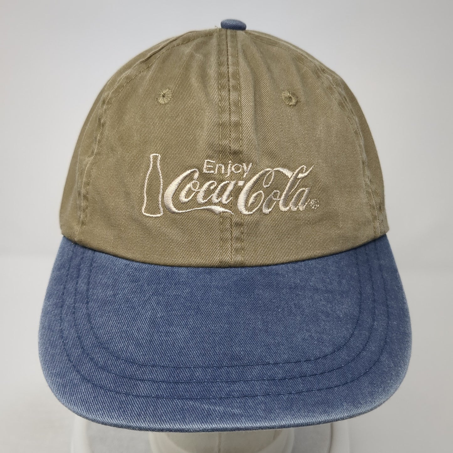 Enjoy Coca-Cola Slideback Hat Multi One Size Colorblock Leather Strap