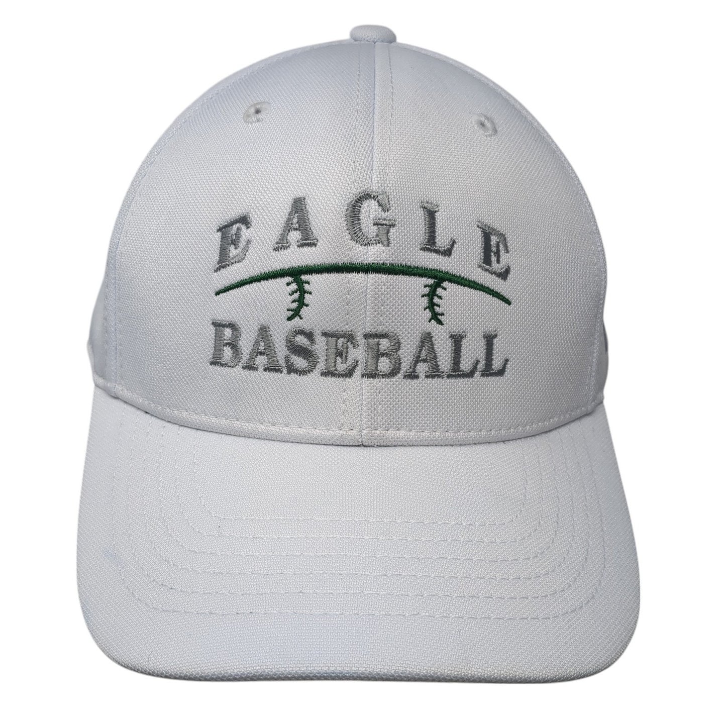 Eagle Baseball Strapback Hat White One Size Adjustable Solid Fanthread