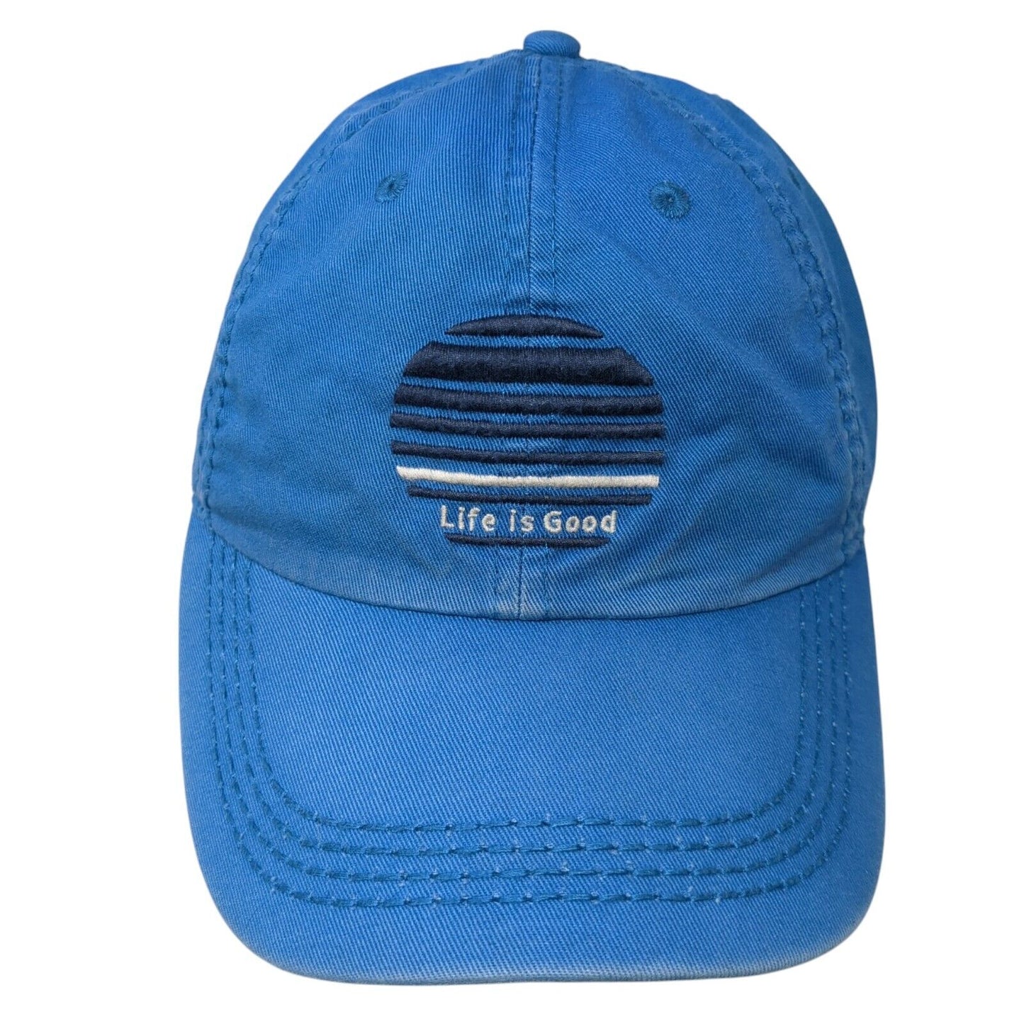 Life Is Good Slideback Hat Blue One Size Adjustable Embroidered 6 Panel