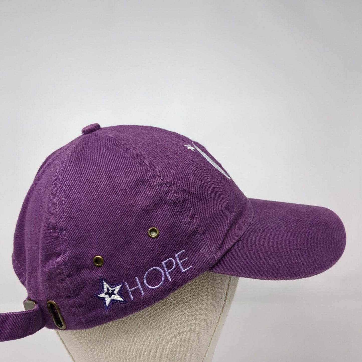 Relay For Life American Cancer Society Hope Slideback Hat Purple OS Adjustable