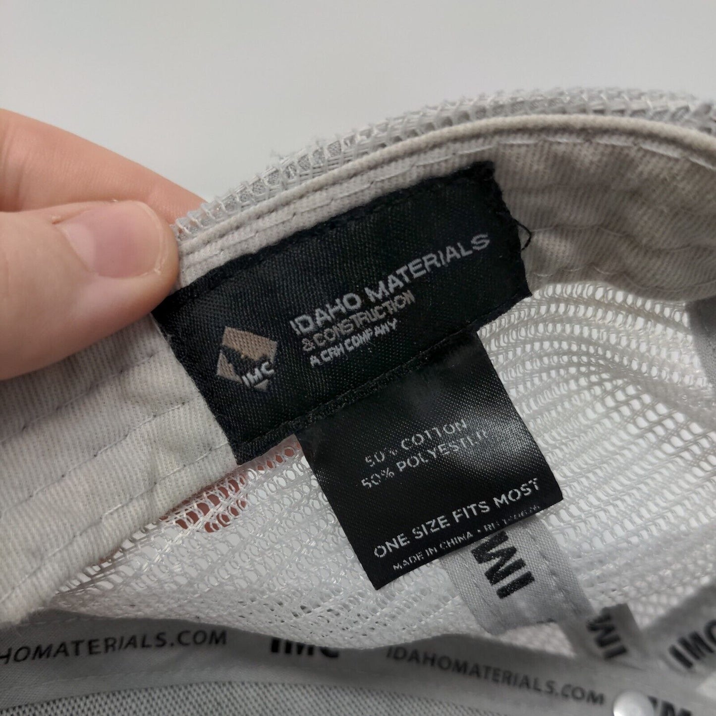 IMC Idaho Materials & Construction Snapback Trucker Hat Blue OSFA Mesh Back