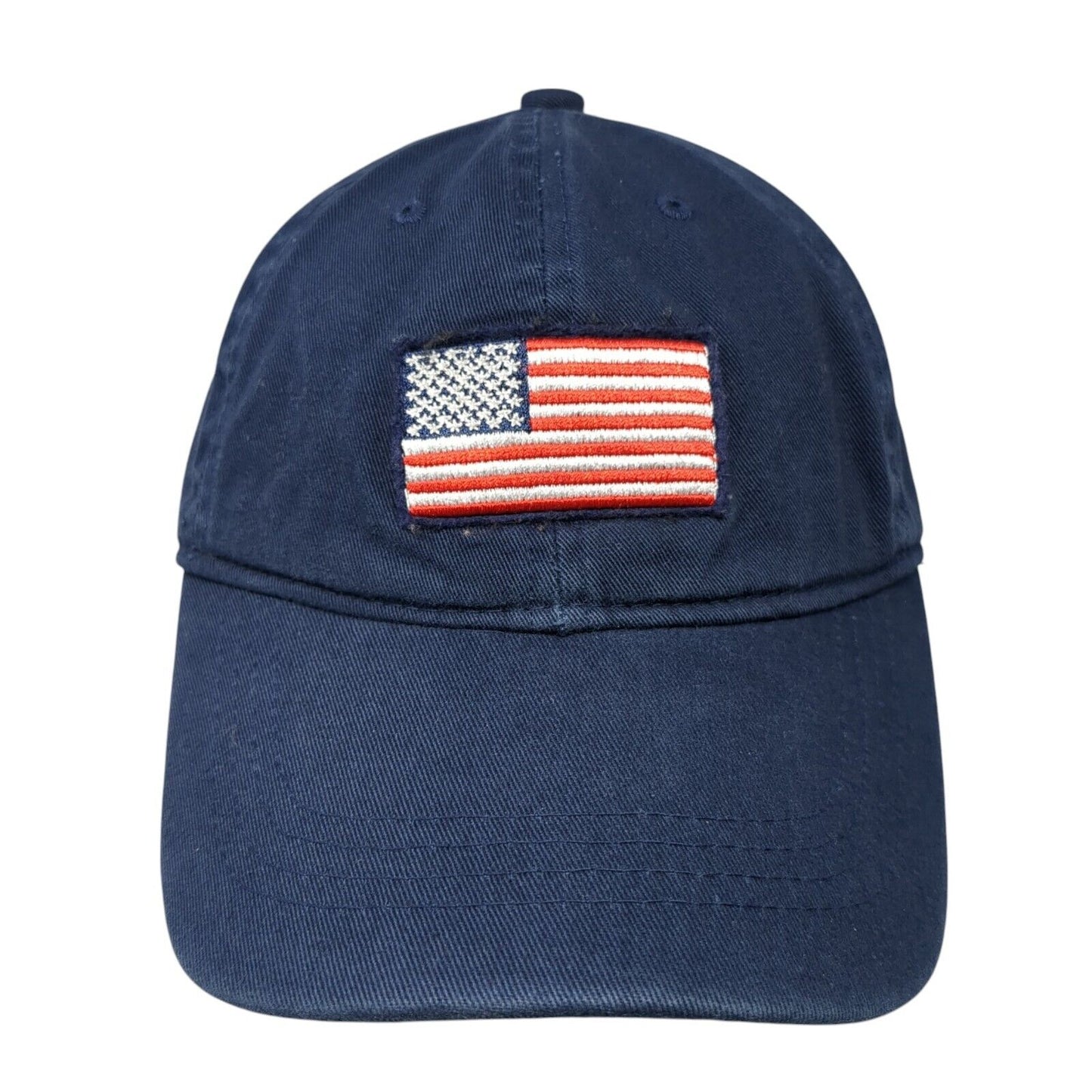 Old Navy Slideback Hat Blue One Size Adjustable American Flag Patch