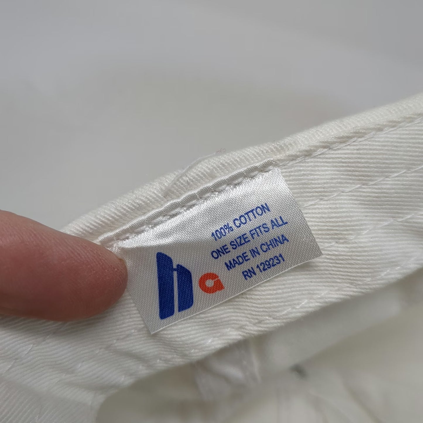 Headwear USA Baseball Cap White One Size BC Becahi Hawk Logo Slideback Strap Hat