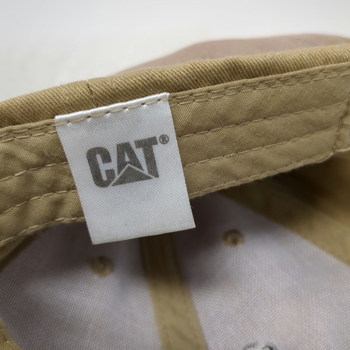 Caterpillar Baseball Cap Beige One Size Slideback Embroidered Logo Workwear Hat