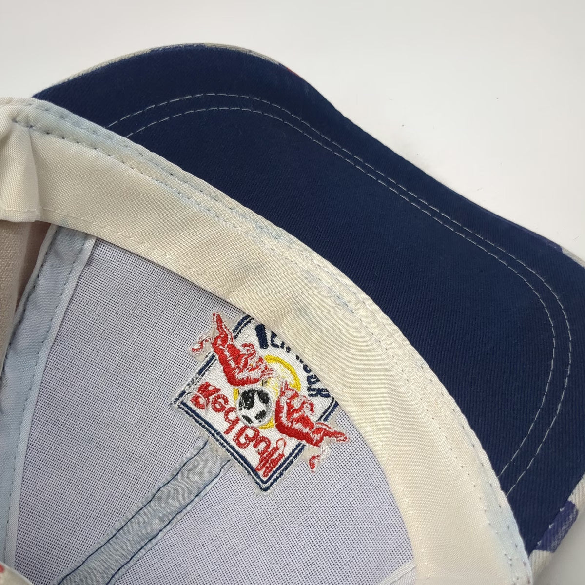 New York Red Bull Snapback Hat Blue Camo One Size Soccer Bayer Logo Club