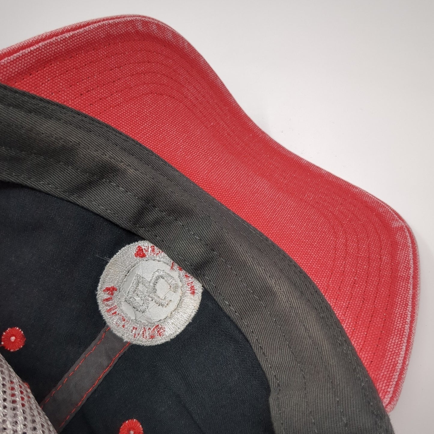 BC Adhesives 2004 Snapback Trucker Hat Red One Size Mesh Back Legacy