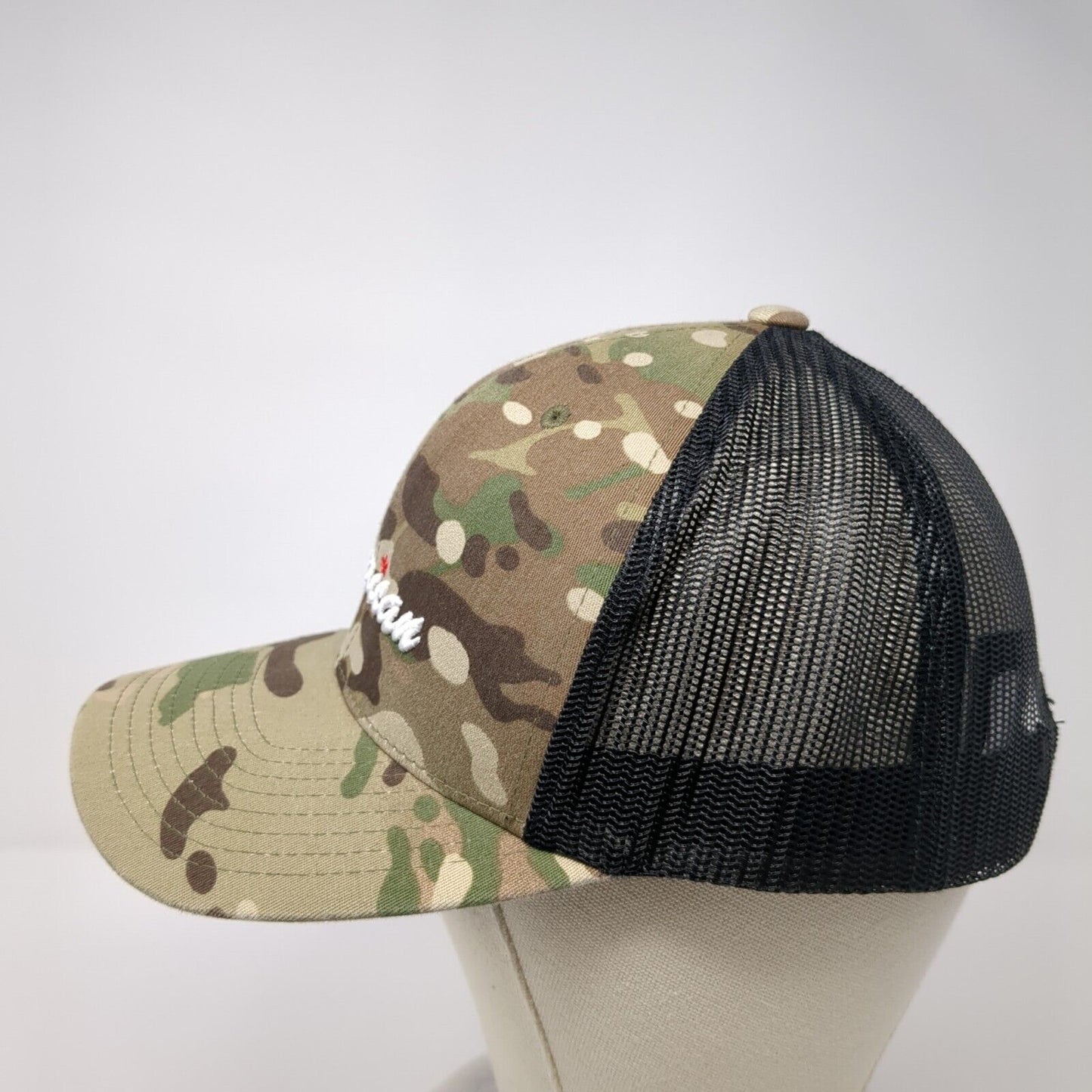 American Snapback Mesh Back Trucker Hat Camouflage One Size Sport-Tek
