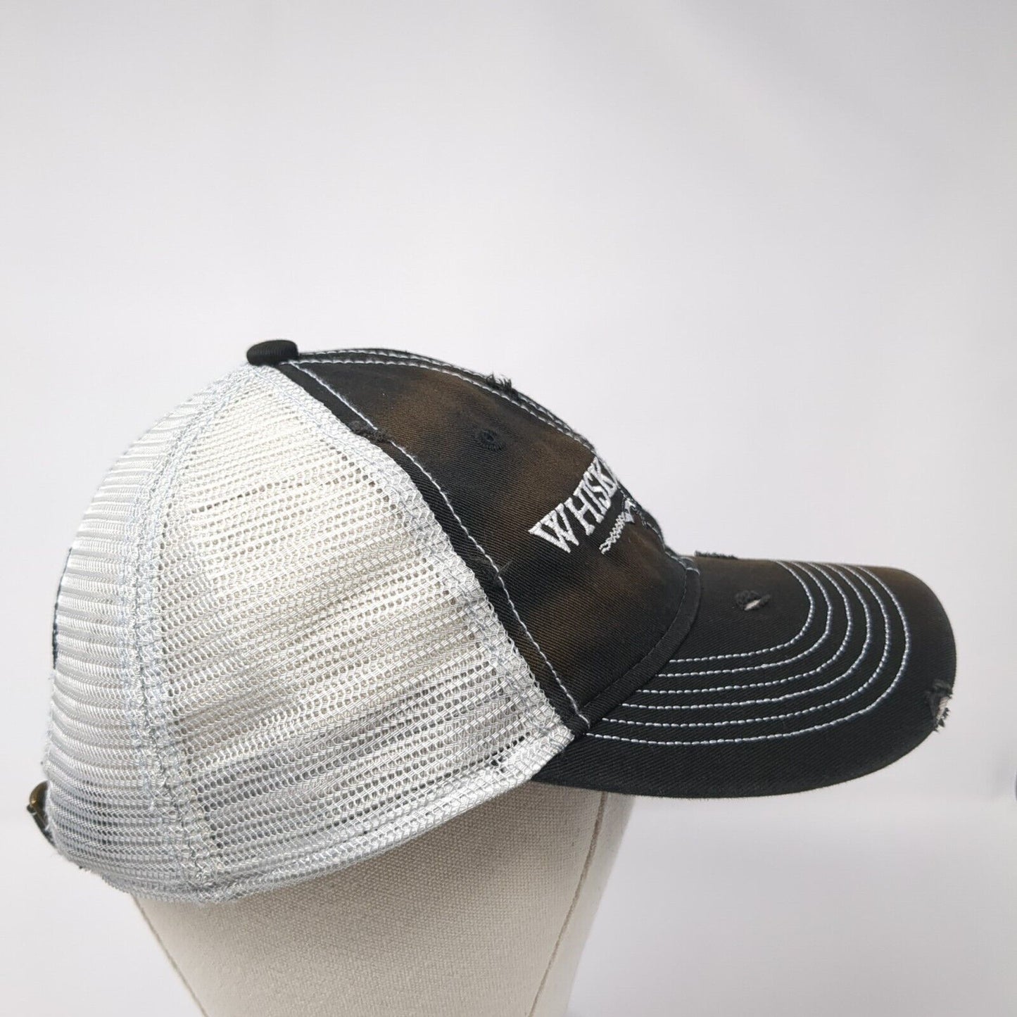 Whiskey Girl Trail Smokehouse Slideback Trucker Hat Black OS Mesh Distressed