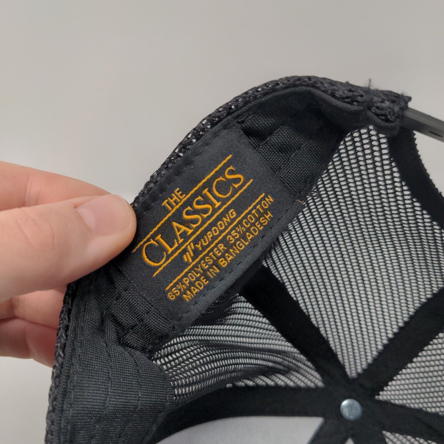 The Classics Yupoong Snapback Trucker Hat Black OSFA Mesh Back Blank