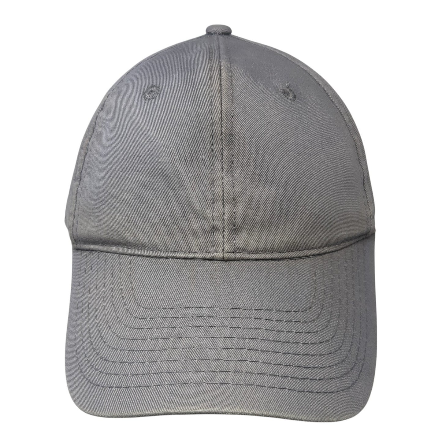 Unbranded Strapback Hat Gray One Size Solid Adjustable Blank Outdoor