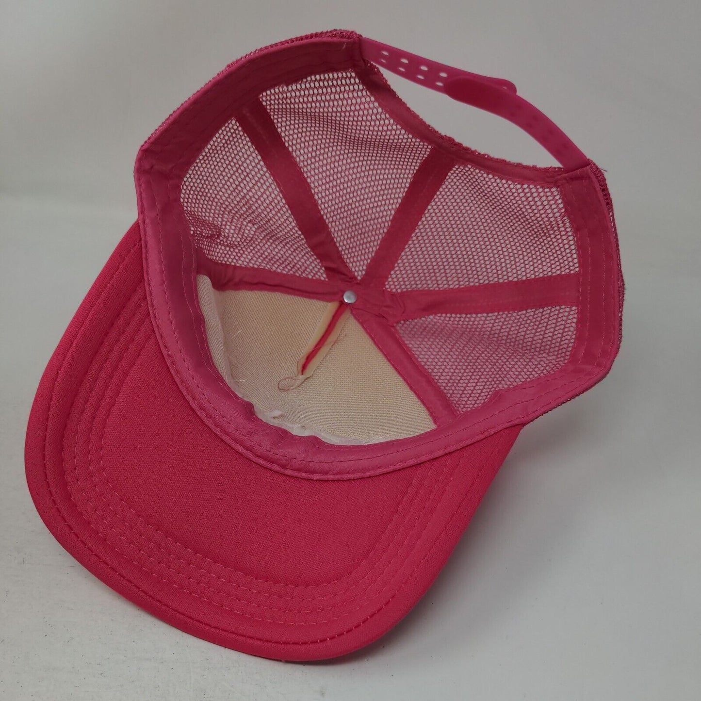Move Athletics Snapback Mesh Back Trucker Hat Pink One Size Embroidered