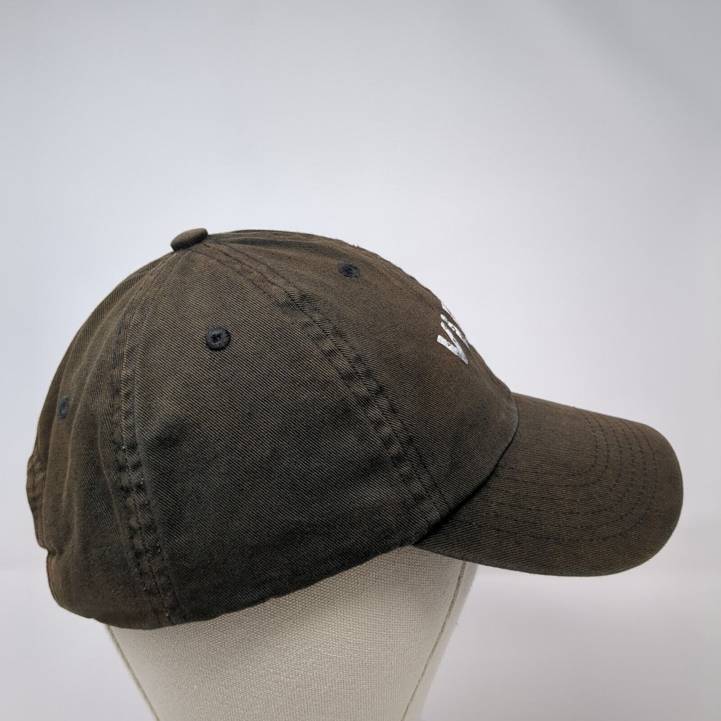 Views Slideback Hat Black One Size Adjustable Solid 6 Panel Vent Holes