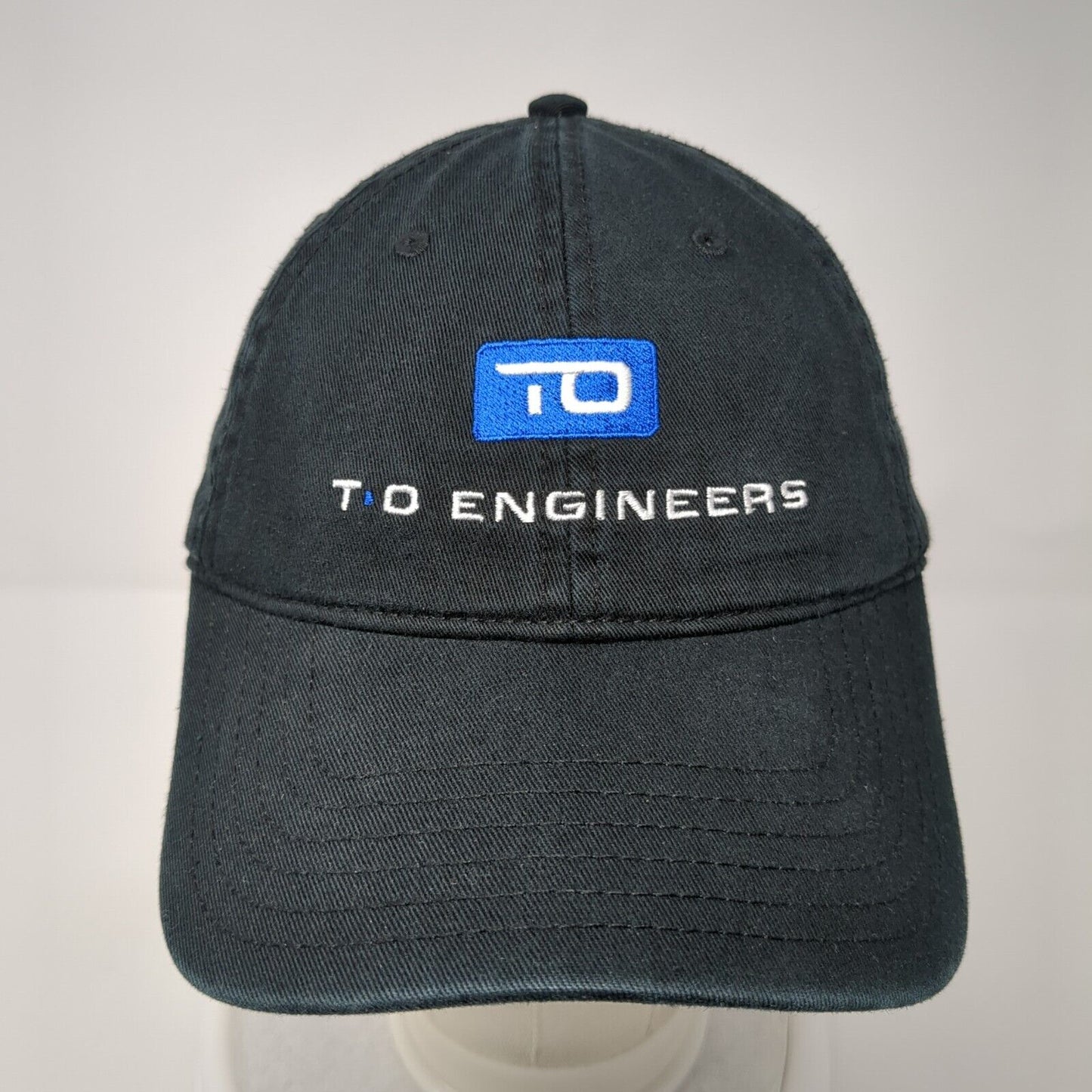 T-O Engineers Slideback Hat Black One Size Adjustable Embroidered Otto