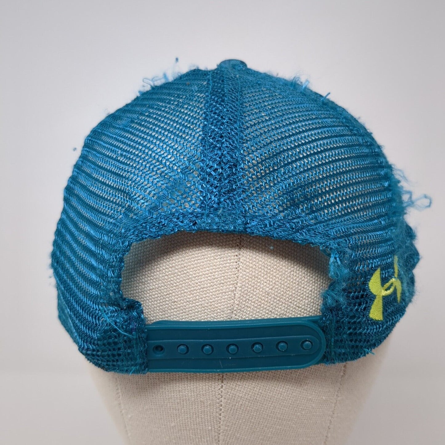 Under Armour Snapback Trucker Hat Blue One Size Adjustable Embroidered Mesh Back