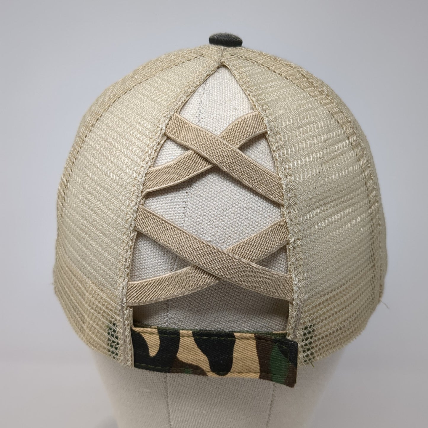 Unbranded Strapback Trucker Hat Multi Camo One Size Mesh Back Ponytail