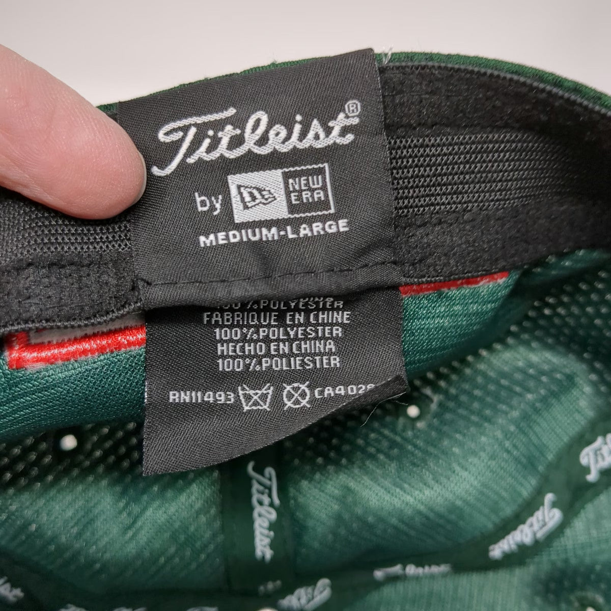 Titleist New Era Baseball Cap Green L Pro V1 FootJoy FJ Stretch Fit Hat