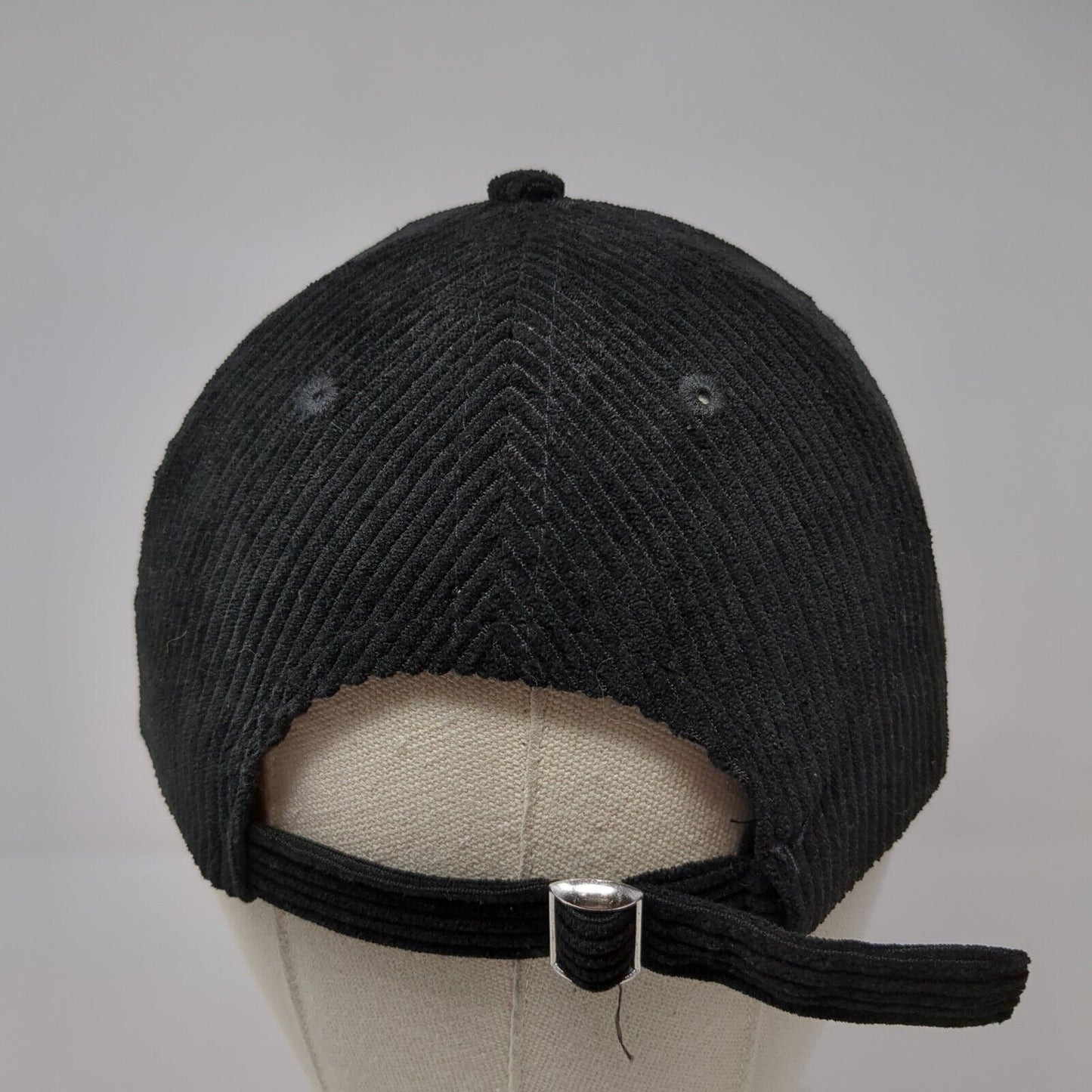Unbranded Slideback Hat Black One Size Solid Adjustable Blank Corduroy