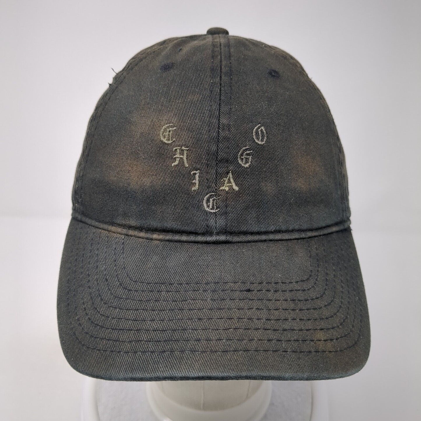 Chicago Slideback Hat Black One Size Adjustable Embroidered 6 Panel