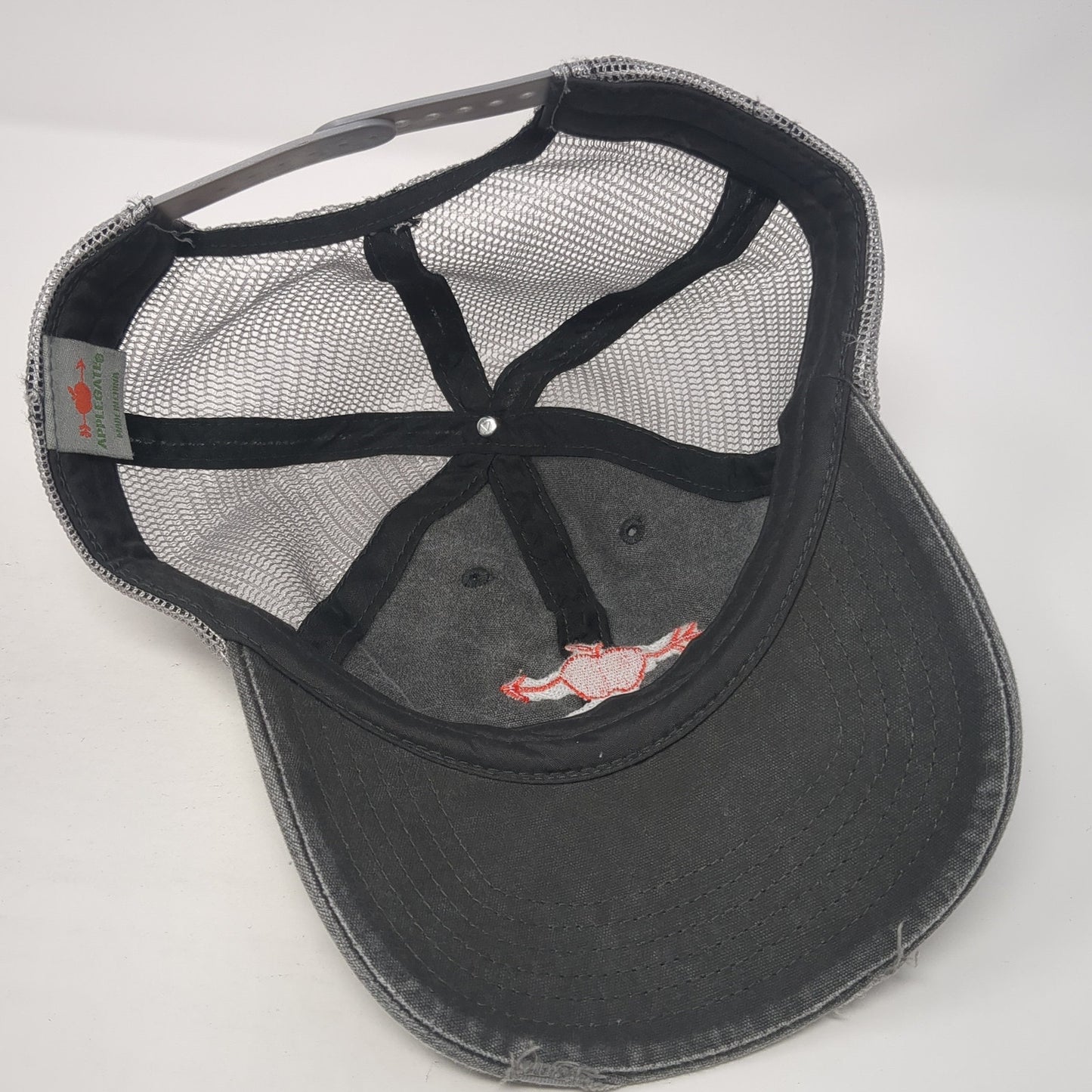 Apple Gate Snapback Trucker Hat Gray One Size Adjustable Mesh Back 6 Panel