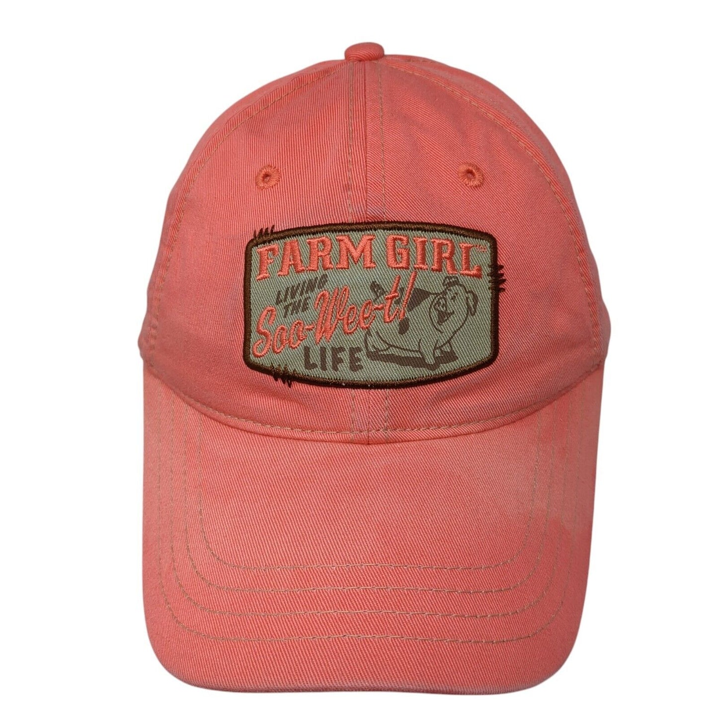 Farm Girl Living The Soo-Wee-t Life Women's Strapback Hat Pink OS Adjustable