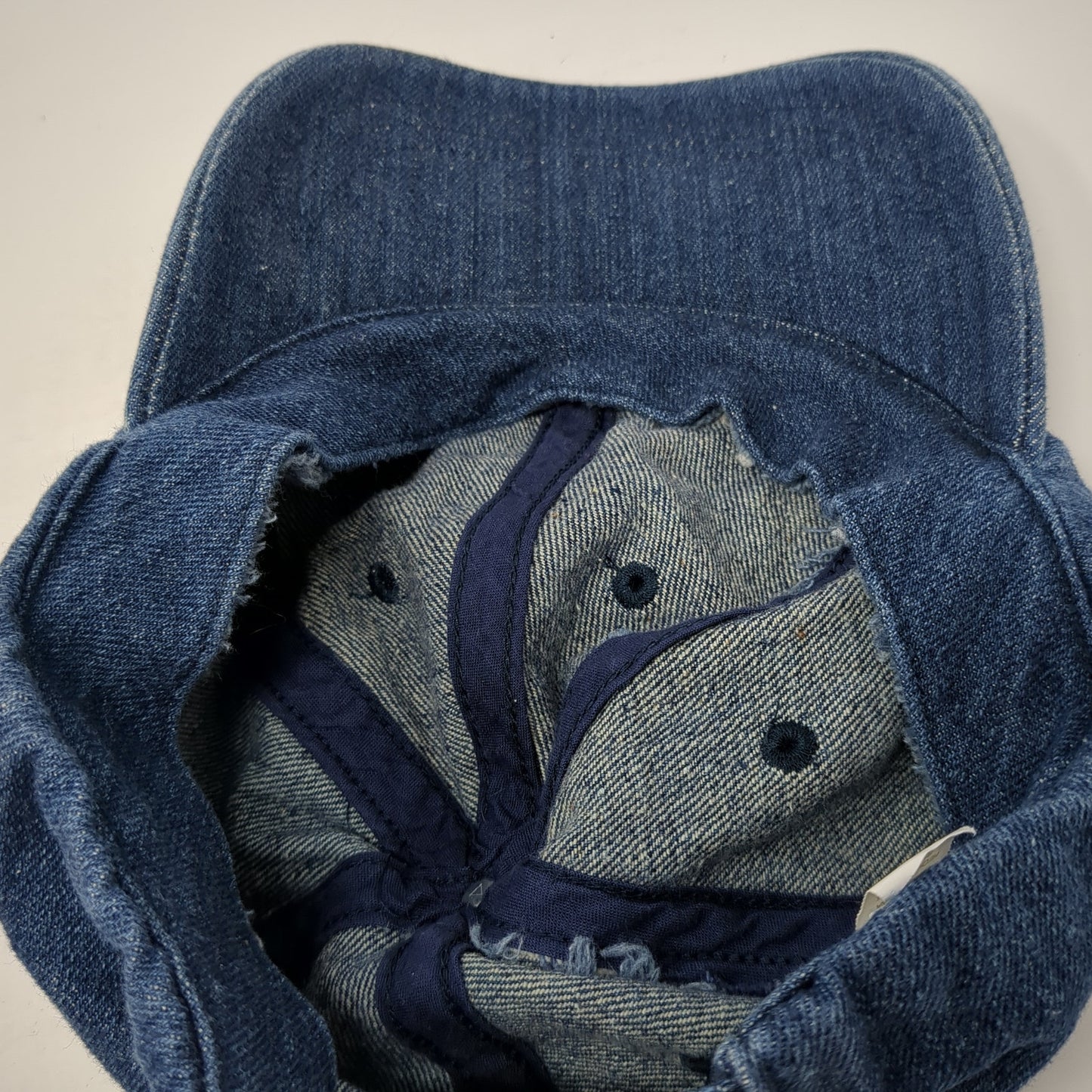 Unbranded Strapback Hat Solid Blue One Size Adjustable Denim Blank