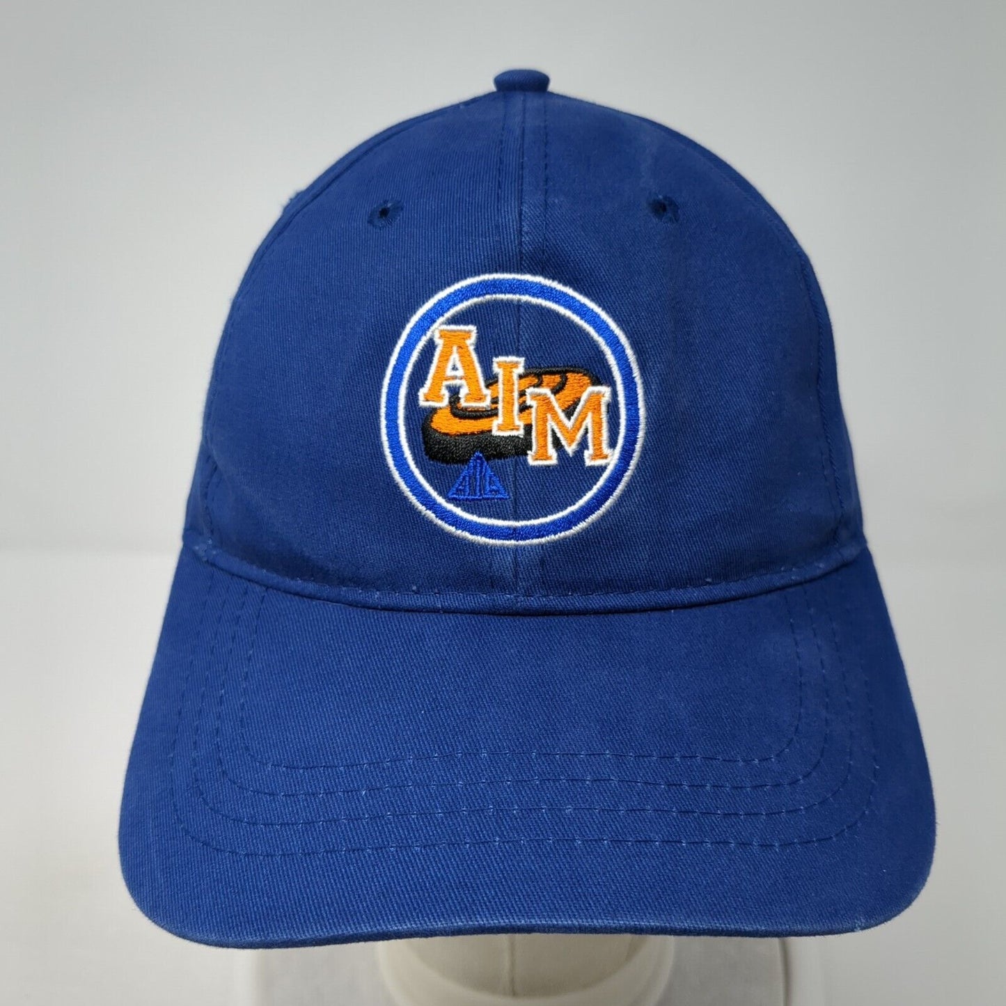 AIM Coach Strapback Hat Blue One Size Adjustable Embroidered Cap America