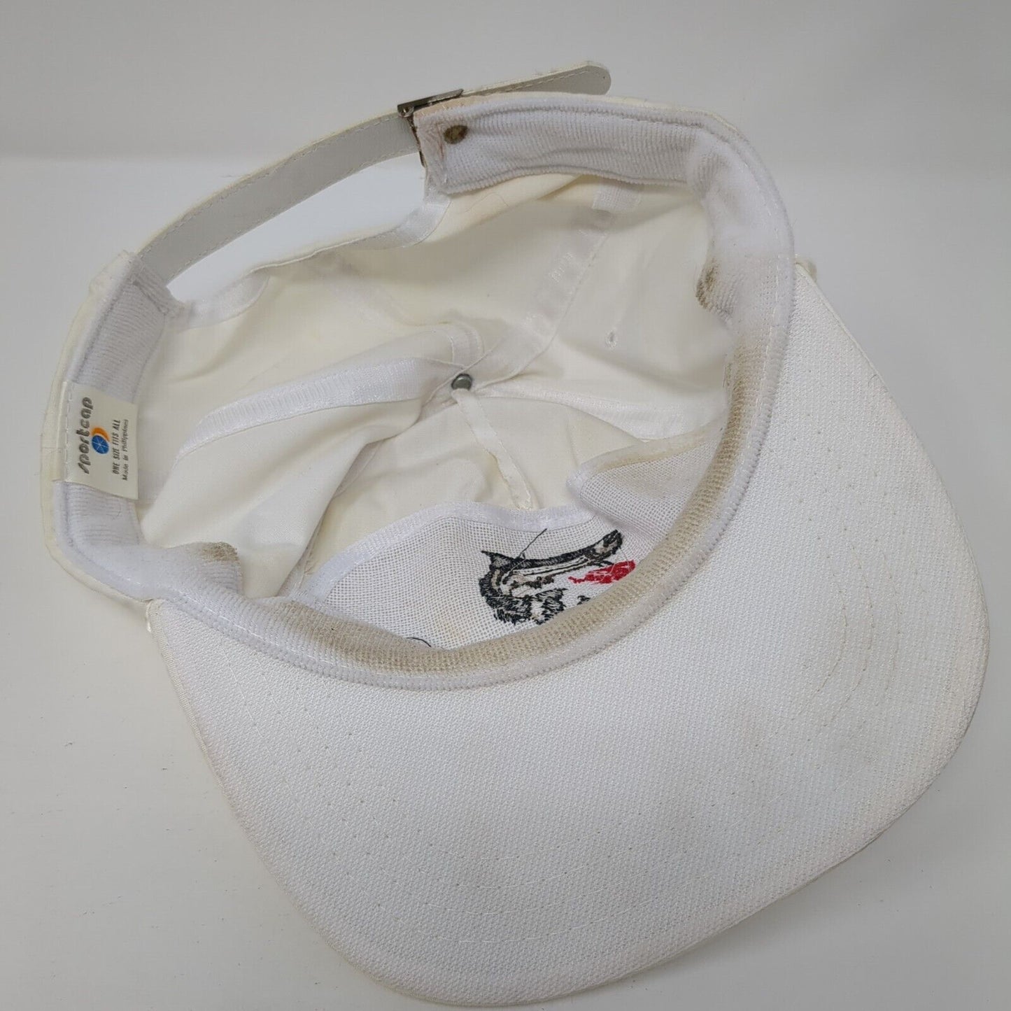 Salmon GC Slideback Hat White One Size Adjustable Embroidered Rope Sportcap
