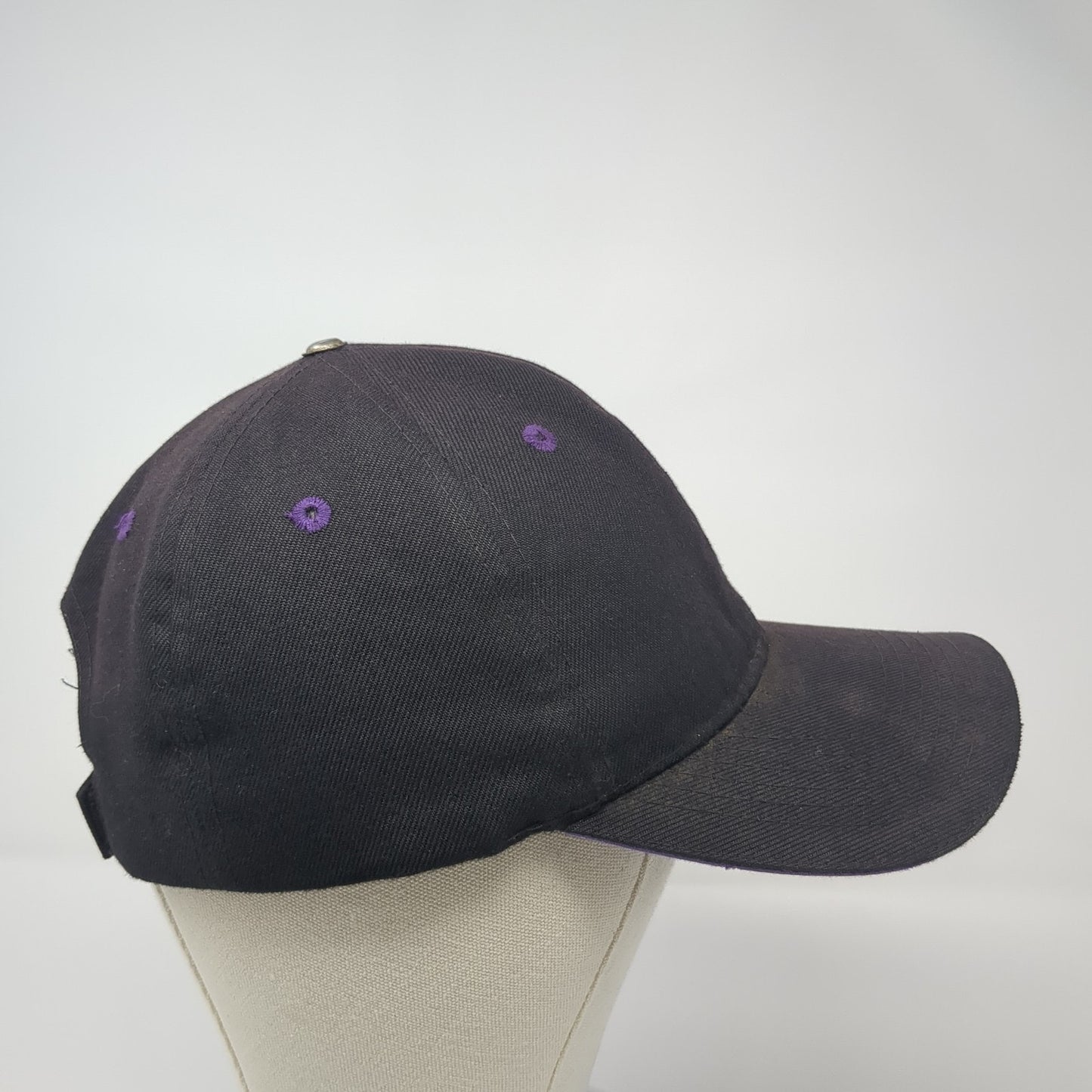 Unbranded Strapback Baseball Cap Black One Size Adjustable 6 Panel Blank
