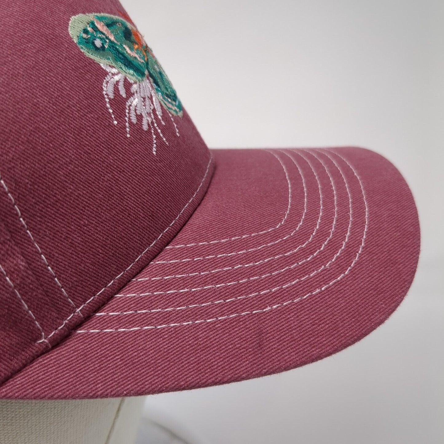 Butterfly Slideback Hat Red Large Adjustable Embroidered Fits Y'all