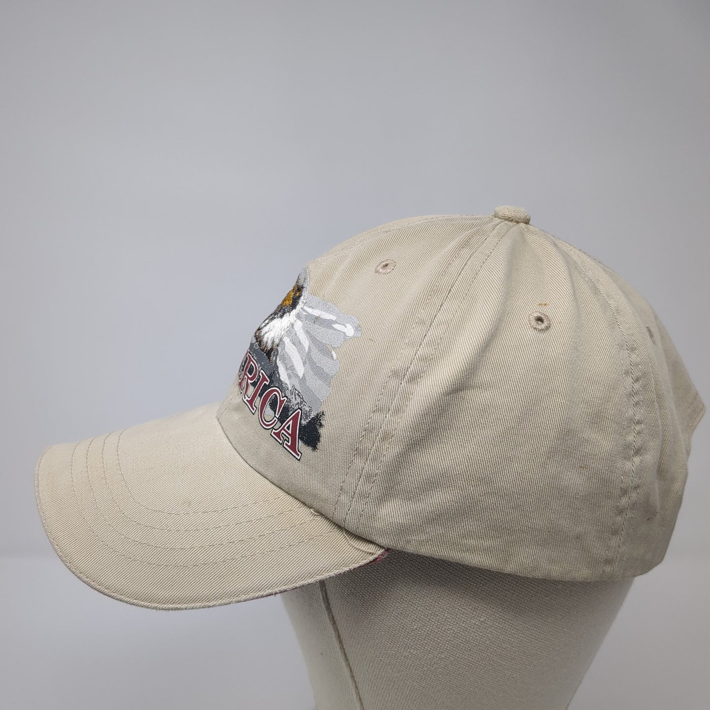 Bald Eagle America Baseball Cap Brown One Size Adjustable Embroidered Patriotic
