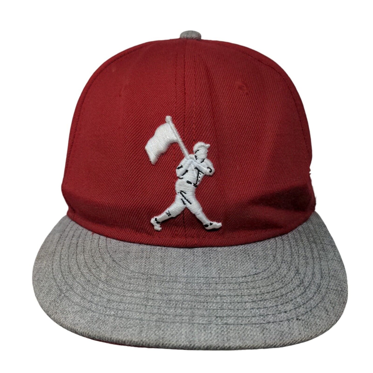 Baseballism Fitted Hat Red Size 7 3/8 Embroidered Patriotic Vented Holes