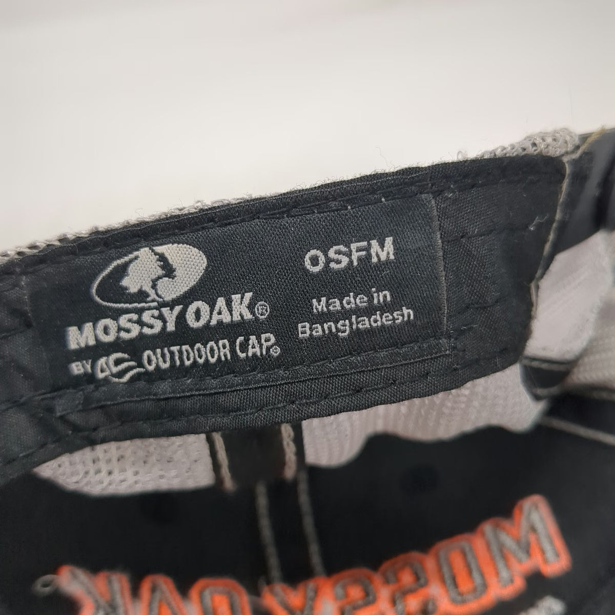 Mossy Oak Trucker Hat Gray One Size Snapback Mesh Embroidered Logo 1986 Branch