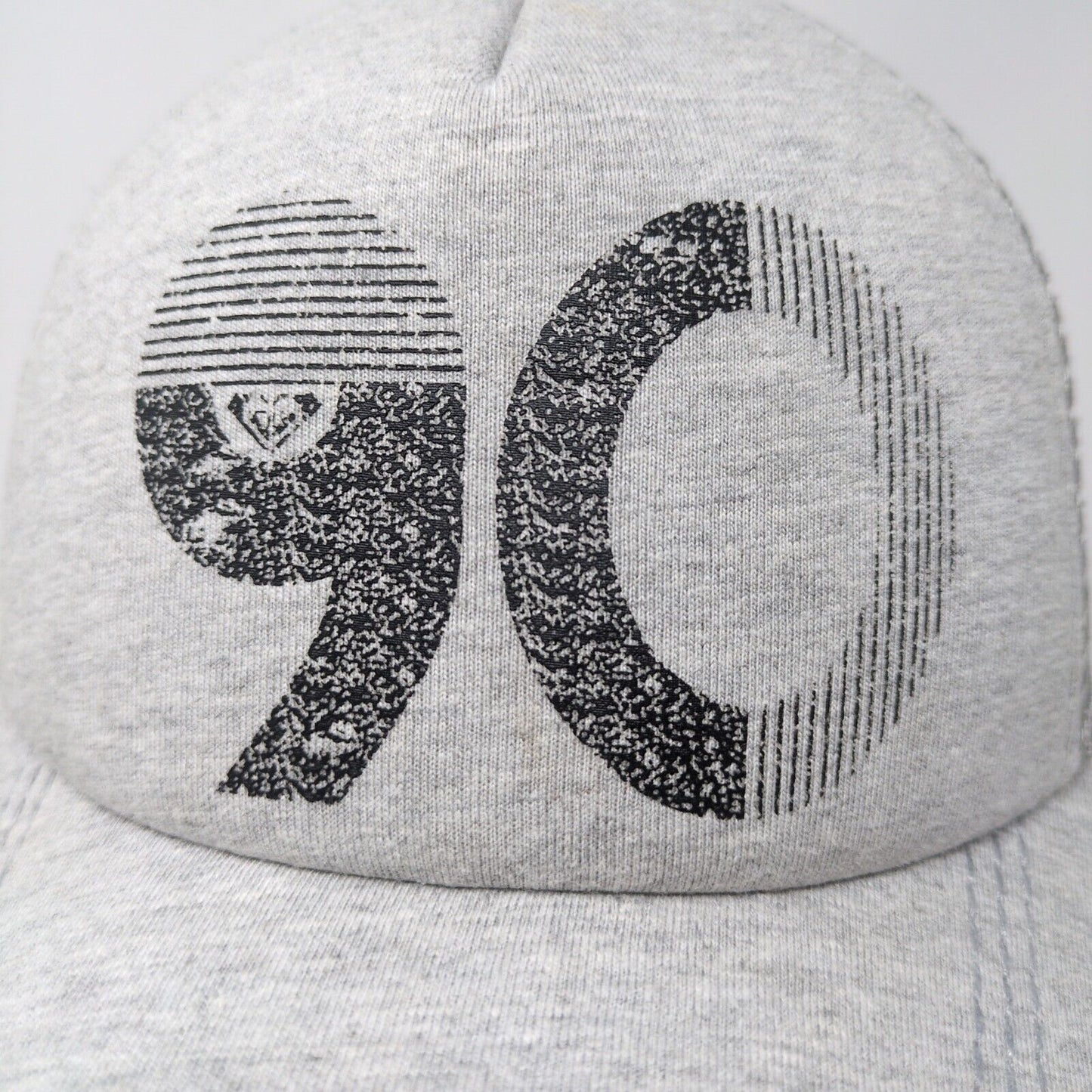 90 Snapback Mesh Back Trucker Hat Gray One Size Adjustable Roxy