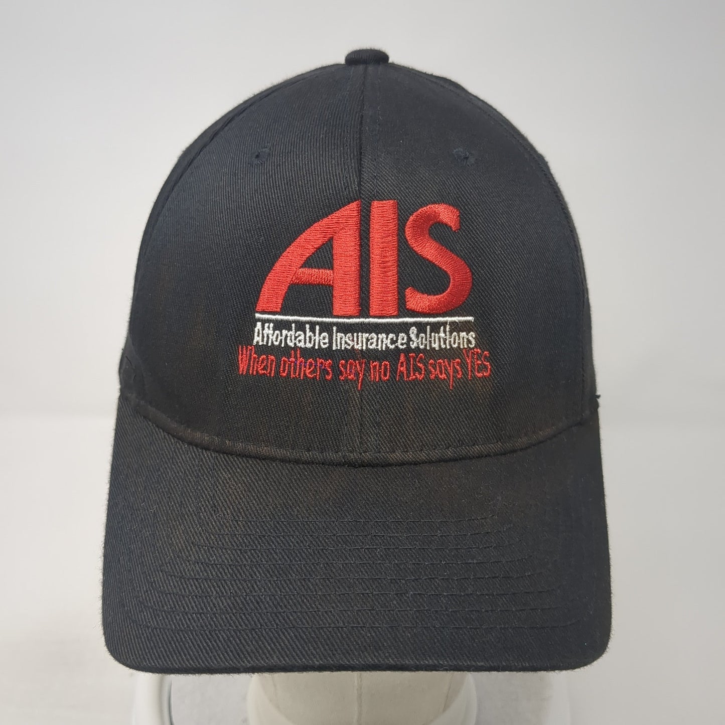 AIS Affordable Insurance Solutions Fitted Baseball Cap Black XL Flexfit Yupoong