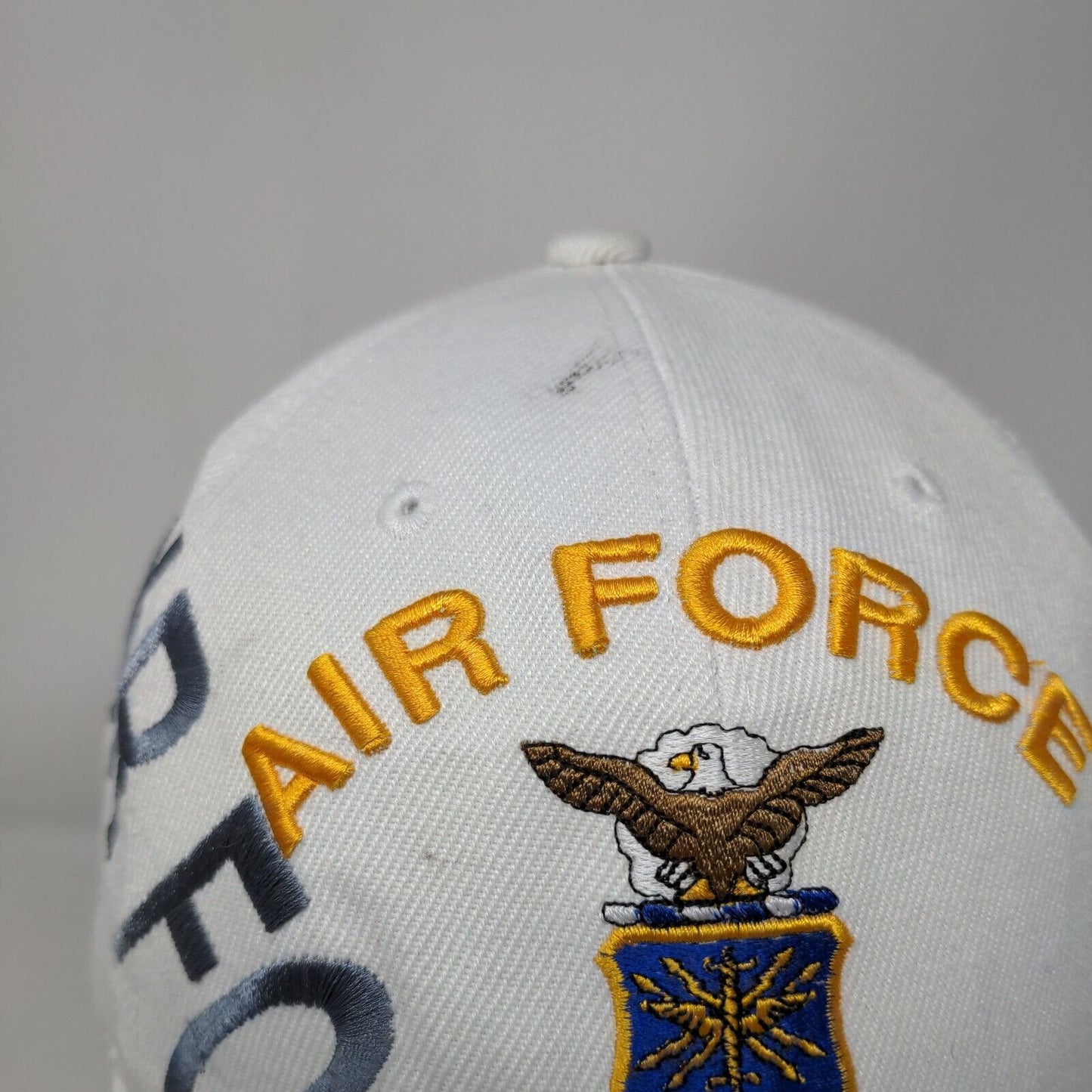 Air Force Strapback Hat White One Size Embroidered U.S. Warriors