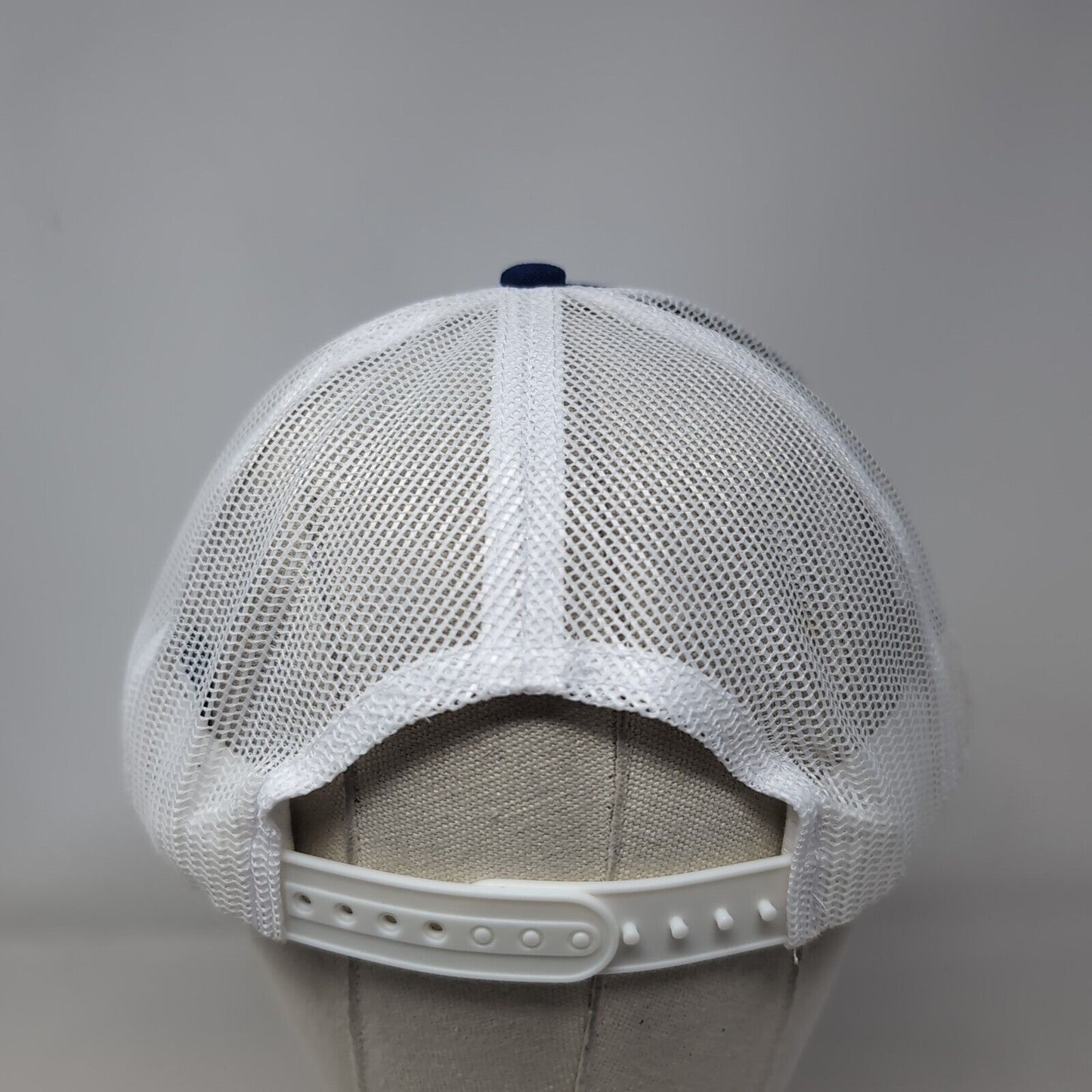 Beacon Snapback Trucker Hat Blue One Size Adjustable Mesh Back Port Authority