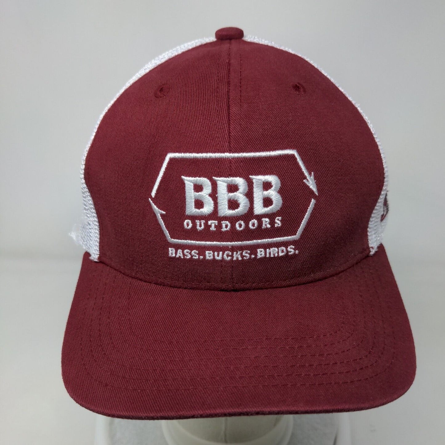 BBB Outdoors Bass Bucks Birds Trucker Hat Red One Size Adjustable Mesh Back