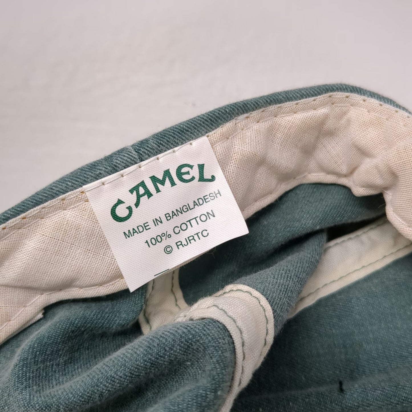 Camel Cigarettes Baseball Cap Green Embroidered Slideback Cotton Hat Vintage