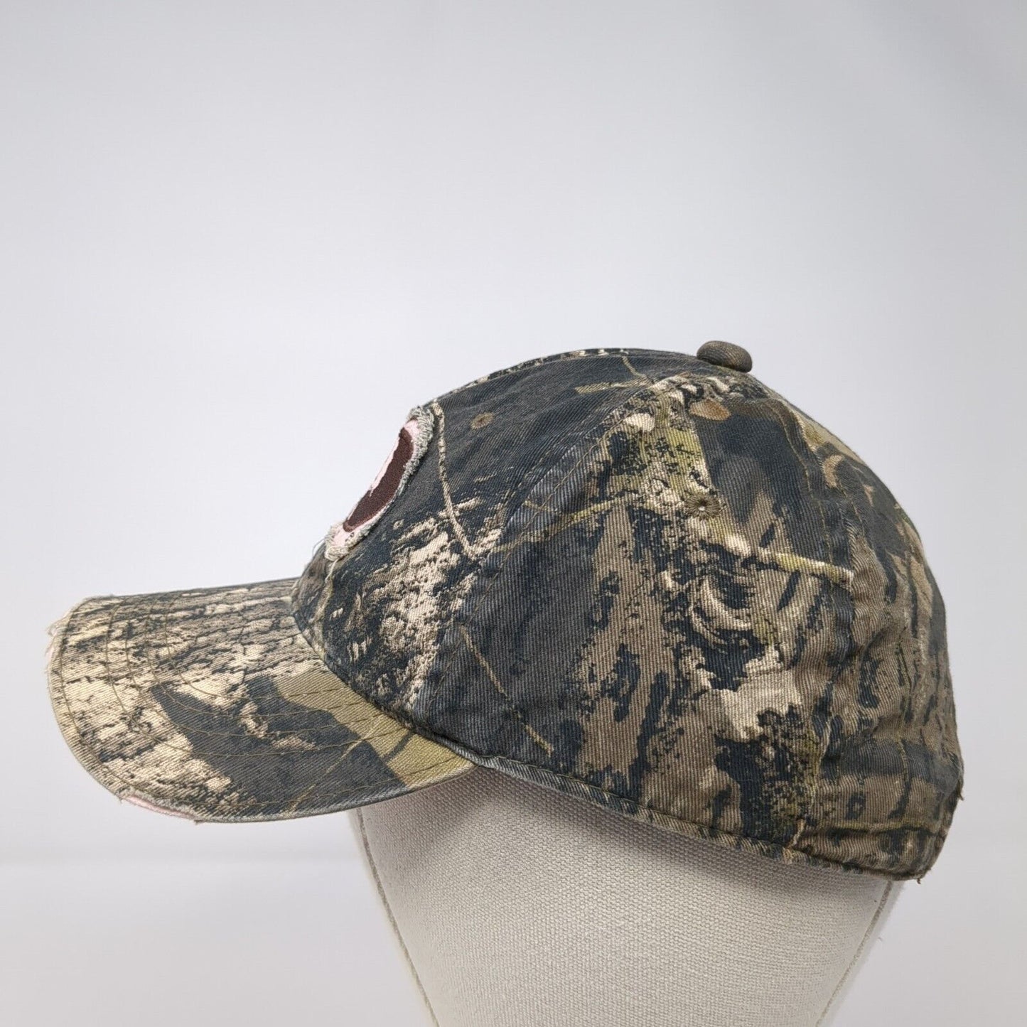 Mossy Oak Slideback Hat Camouflage One Size Adjustable Embroidered Distressed OC