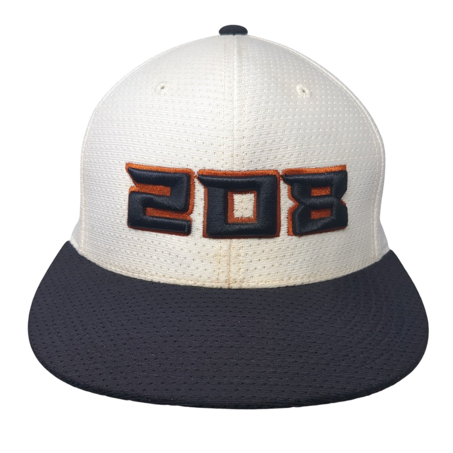 208 Idaho Fitted Hat White Medium Embroidered Colorblock Pacific Headwear