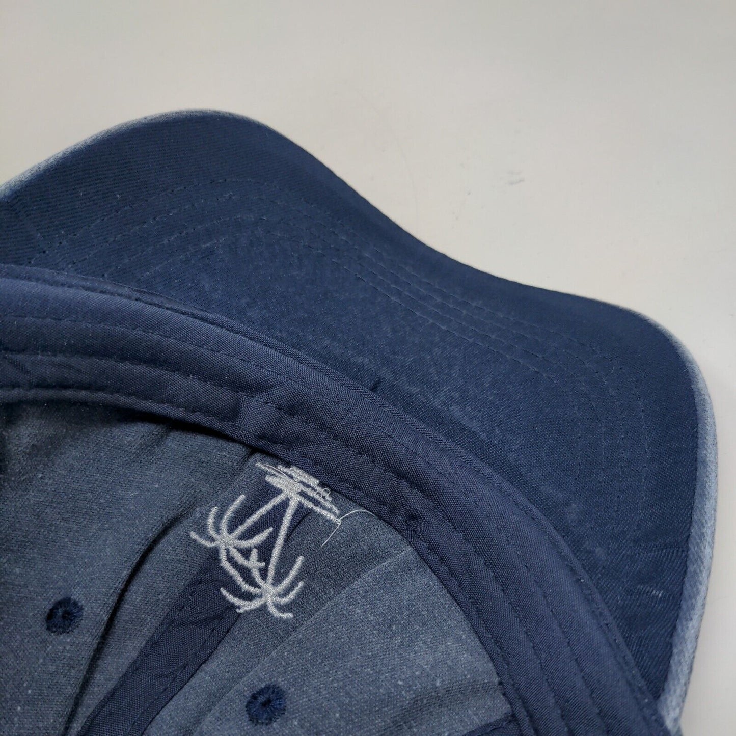 Palm Tree Slideback Hat Blue One Size Adjustable Embroidered Vented Holes