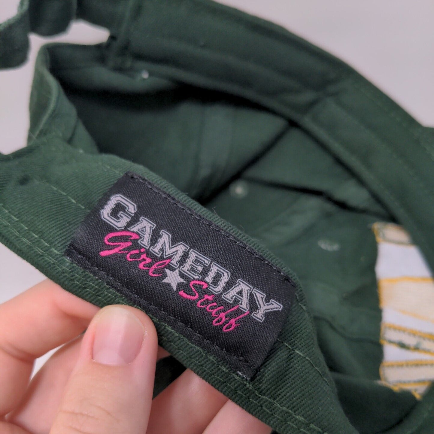 Game Day Slideback Hat Green One Size Adjustable Embroidered 6 Panel