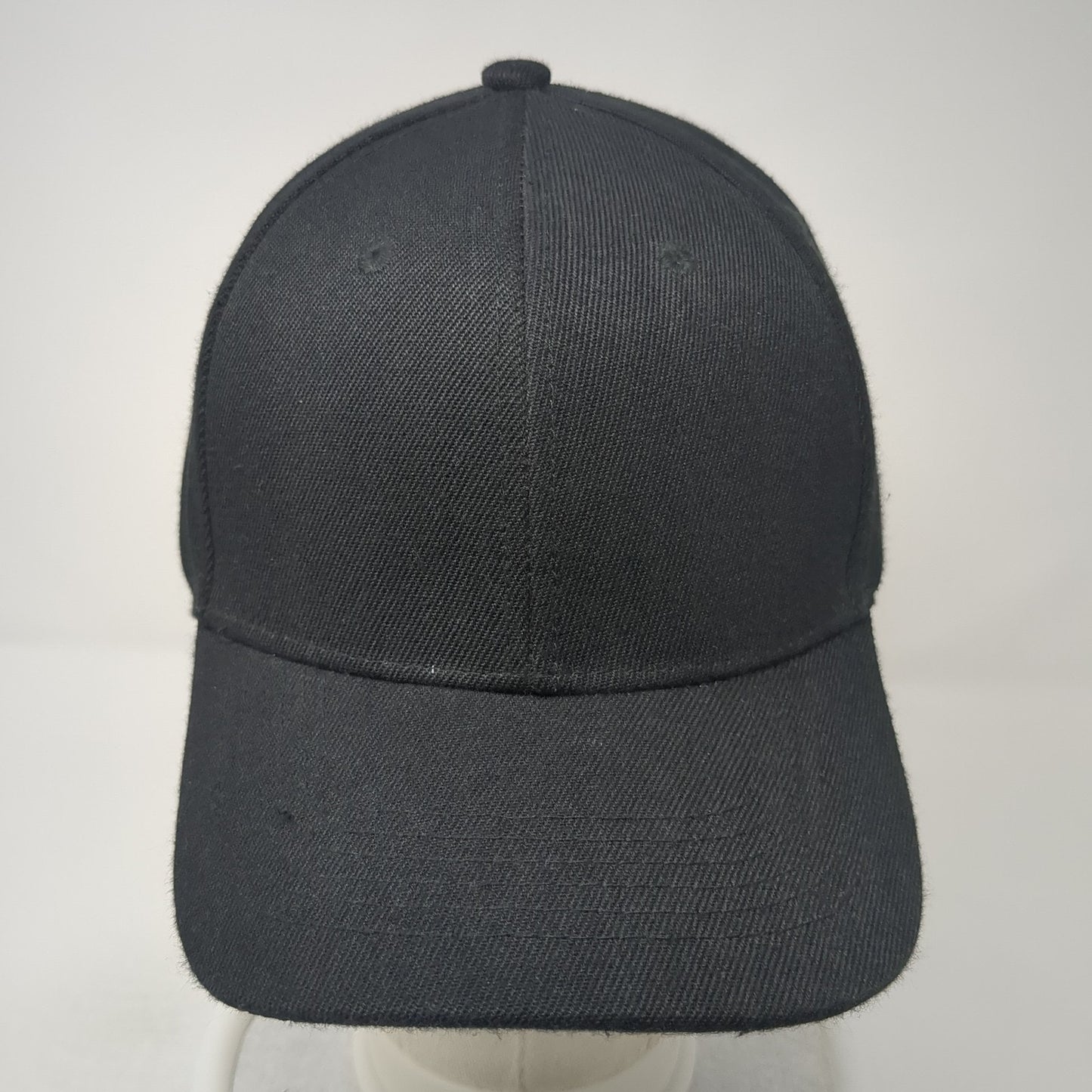Unbranded Strapback Hat Solid Black One Size Adjustable Casual Blank